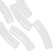 Perles tube incurvé en acrylique transparent 19x5 mm - Transparent x6|raw }}