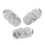 Perles olive 5x3 mm effet froissé - Argent 925 x20