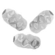 Perles olive 7x4 mm effet froissé - Argent 925 x10