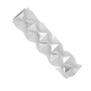 Perle tube 10x3 mm effet diamanté - Argent 925 x1