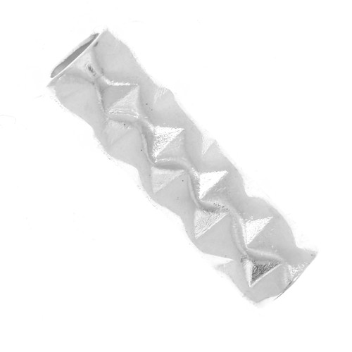 Perle tube 10x3 mm effet diamanté - Argent 925 x1