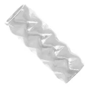 Perle tube 10x4 mm effet diamanté - Argent 925 x1