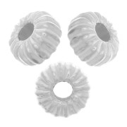 Perles rondelles striée 4 mm - Argent 925 x10|raw }}