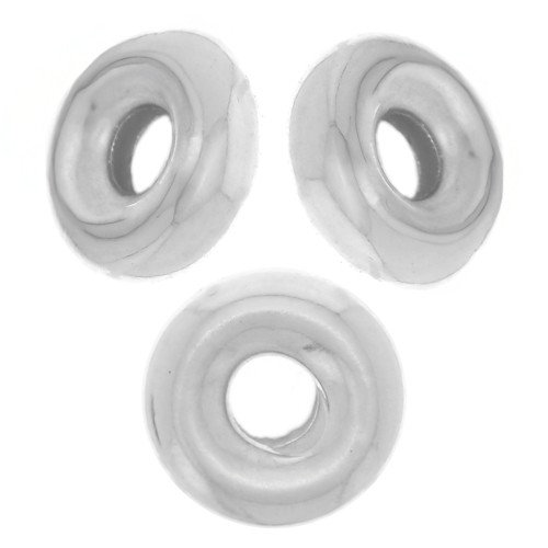 Perles rondelles Heishi 4.5 mm - Argent 925 x10