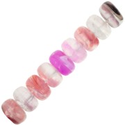 Perles rondelles 7x4 mm en acrylique transparent - Mix Violet - Rose marbré x20|raw }}