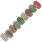Perles rondelles 7x4 mm en acrylique transparent - Mix Vert - Rouge marbré x20|raw }}