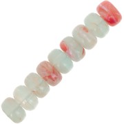 Perles rondelles 7x4 mm acrylique transparent - Mix Bleu gris - Rouge marbré x20|raw }}