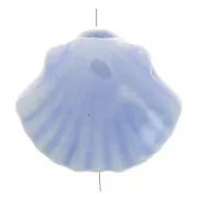 Perles coquillage en céramique 10x12 mm - Bleu ciel irisé x5