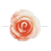Perle fleur 20 mm en synthétique - Marbré Pêche - Crème x1|raw }}