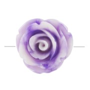 Perle fleur 20 mm en synthétique - Marbré Violet - Crème x1|raw }}