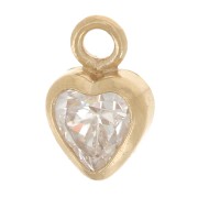 Breloque coeur 5.5x3.5 mm oxyde de Zirconium - Gold filled (or laminé) - Crystal