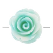 Perle fleur 20 mm en synthétique - Marbré Turquoise - Crème x1|raw }}