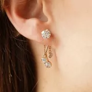 Boucles d'oreilles 6 mm avec oxyde de Zirconium - Gold filled (or laminé) x2