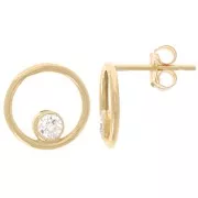 Boucles d'oreilles cercle évidé 10mm oxyde de Zirconium Gold filled (or laminé) x2