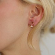 Boucles d'oreilles cercle évidé 10mm oxyde de Zirconium Gold filled (or laminé) x2