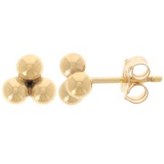 Clous d'oreilles 3 boules 6 mm - Gold filled (or laminé) x2|raw }}