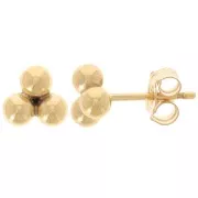 Clous d'oreilles 3 boules 6 mm - Gold filled (or laminé) x2