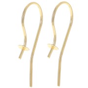 Crochet d'oreilles 14 mm pour semi percée 4 mm - Gold filled (or laminé) x2|raw }}