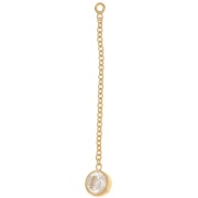 Pendentif chainette 31x4.5 mm et oxyde de Zirconium rond - Gold filled (Or laminé)|raw }}