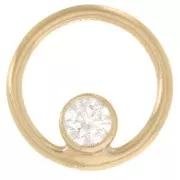 Breloque cercle évidé 10 mm - Gold filled (Or laminé) Crystal x1