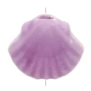 Perles coquillage en céramique 10x12 mm - Violet irisé x5