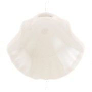 Perles coquillage en céramique 10x12 mm - Ecru irisé x5