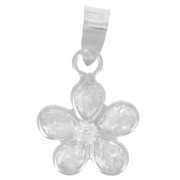 Pendentif fleur 10 mm avec oxydes de zirconium - Argent 925 x1