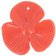 Pendentif fleur 3 pétales 42x43 mm en résine opaque - Rouge corail x1|raw }}