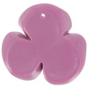 Pendentif fleur 3 pétales 42x43 mm en résine opaque - Prune x1