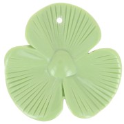 Pendentif fleur 3 pétales 42x43 mm en résine opaque - Vert amande x1|raw }}