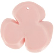 Pendentif fleur 3 pétales 42x43 mm en résine opaque - Rose x1
