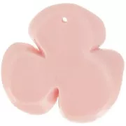 Pendentif fleur 3 pétales 42x43 mm en résine opaque - Rose x1