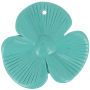Pendentif fleur 3 pétales 42x43 mm en résine opaque - Vert turquoise x1|raw }}