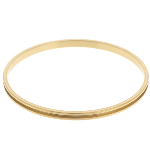 Bracelet jonc 4x65mm pour tissage Delica 11/0 - 1 rang 1.5 mm Acier inox 304 Doré