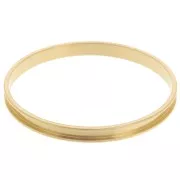 Bracelet jonc 6x65mm pour tissage Delica 11/0 2 rangs 3.8 mm Acier inox 304 Doré