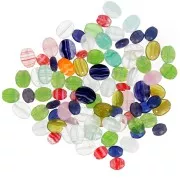 Assortiment de perles de bohème - Palets ovales x50g
