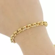 Chaîne maille Jaseron texturée 7 mm - Acier inoxydable 304 Doré x50cm