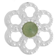 Fleur intercalaire texturée 11 mm pour cabochon 3 mm - Argent 925 x1