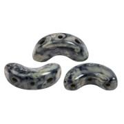 Perles en verre Arcos® par Puca® 5x10 mm - Black Stony Beige x10g