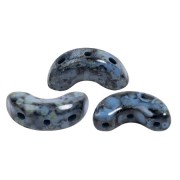 Perles en verre Arcos® par Puca® 5x10 mm - Black Stony Blue x10g|raw }}