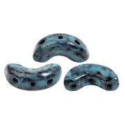 Perles en verre Arcos® par Puca® 5x10 mm - Black Stony Blue Green x10g|raw }}