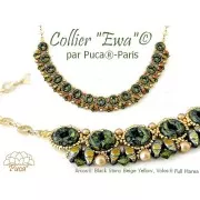 Perles en verre Arcos® par Puca® 5x10 mm - Black Stony Green x10g