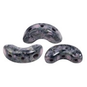 Perles en verre Arcos® par Puca® 5x10 mm - Black Stony Pink x10g|raw }}