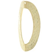 Pendentif ovale texturé effet plié - 41x19 mm - Doré à l'or fin x1