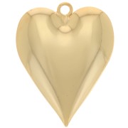 Pendentif coeur - 28x22 mm - carte à jouer As de coeur - Doré à l'or fin x1