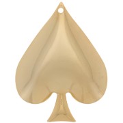 Pendentif as de Pique - 29x22 mm - Doré à l'or fin x1|raw }}