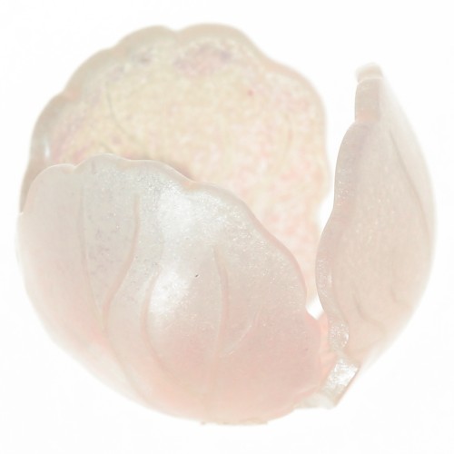 Perle fleur 14 mm en acrylique - Rose poudré x1