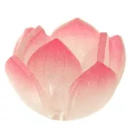 Perle fleur Lotus 12x21 mm en acrylique - Rose foncé - Rose clair x1