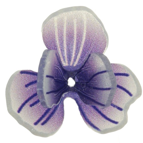 Perle fleur Pensée 16x8 mm en résine - Violet foncé x1