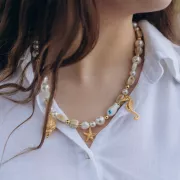 Perles rondes striées en céramique 11 mm - Bleu - Violet - Beige marbré x10